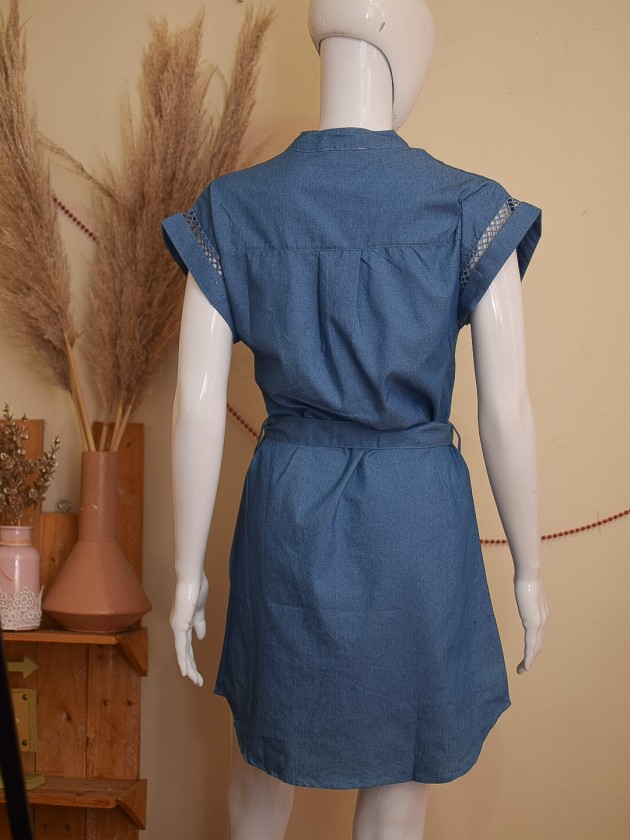 Vestido  denim cuello v