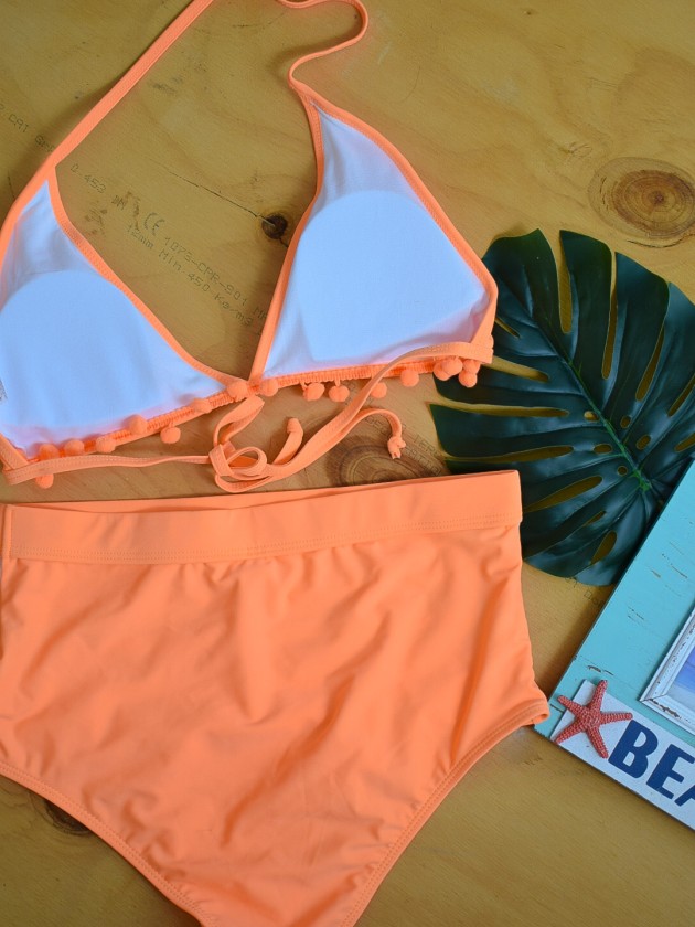 Bikini naranja tiro alto